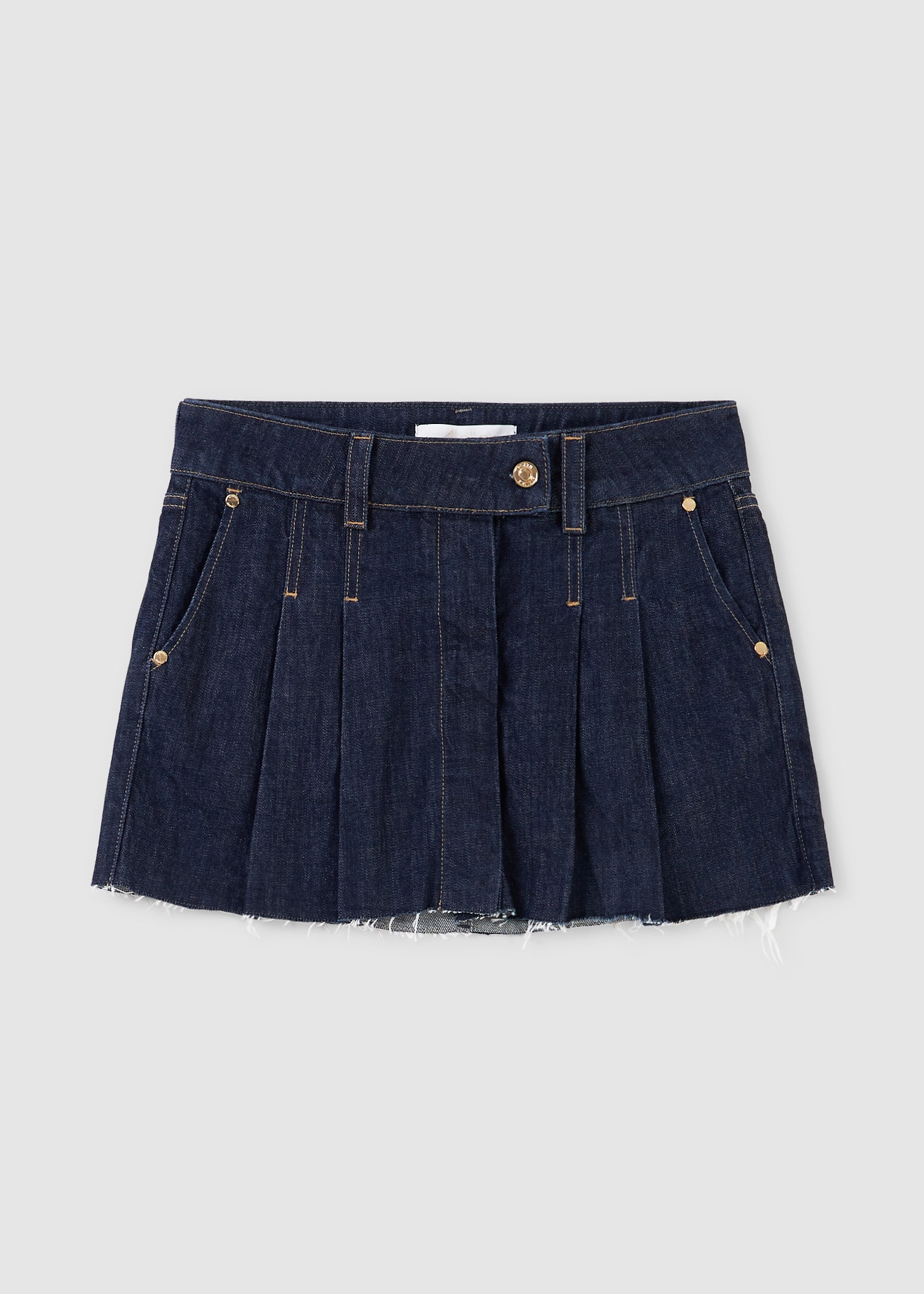 Replay Atelier Womens Pleated Denim Mini Skirt