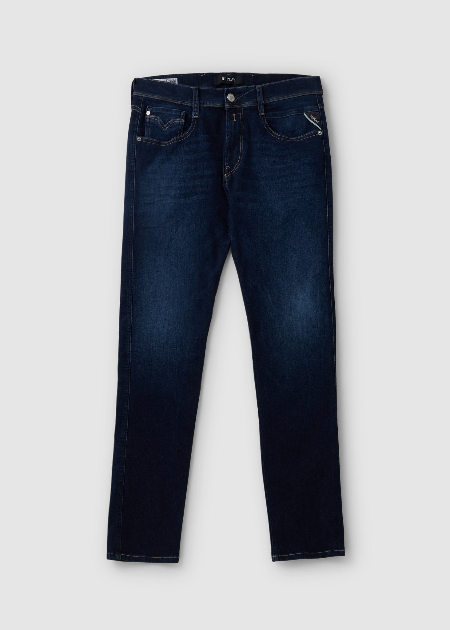 Replay Mens Anbass Jeans In Dark Blue - Navy