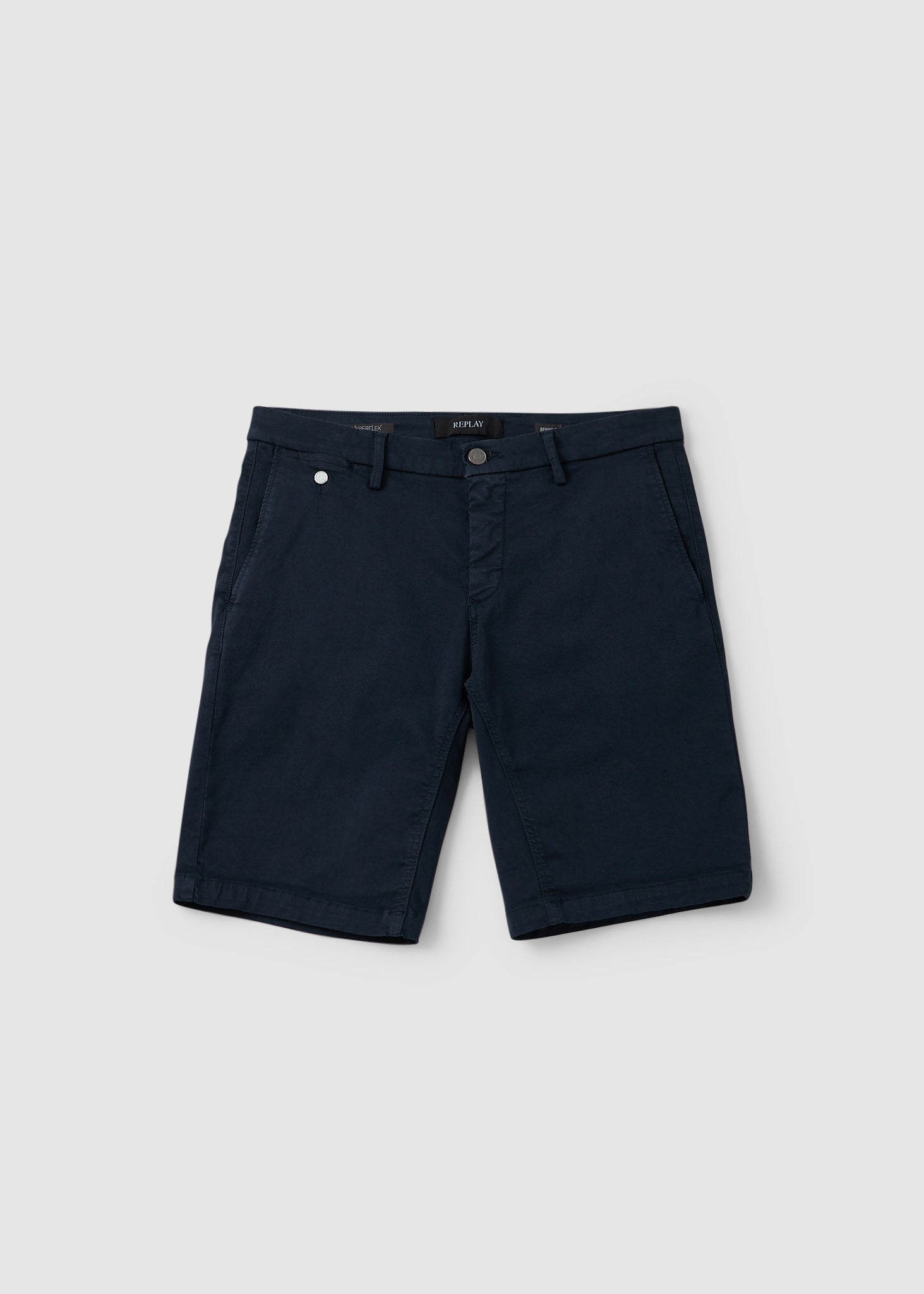 Image of Replay Mens Benni Chino Shorts In Blue