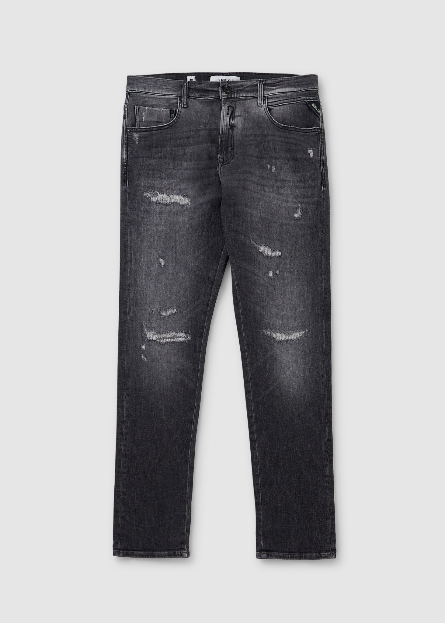 Image of Replay Mens Mickym Jeans In Dark Grey