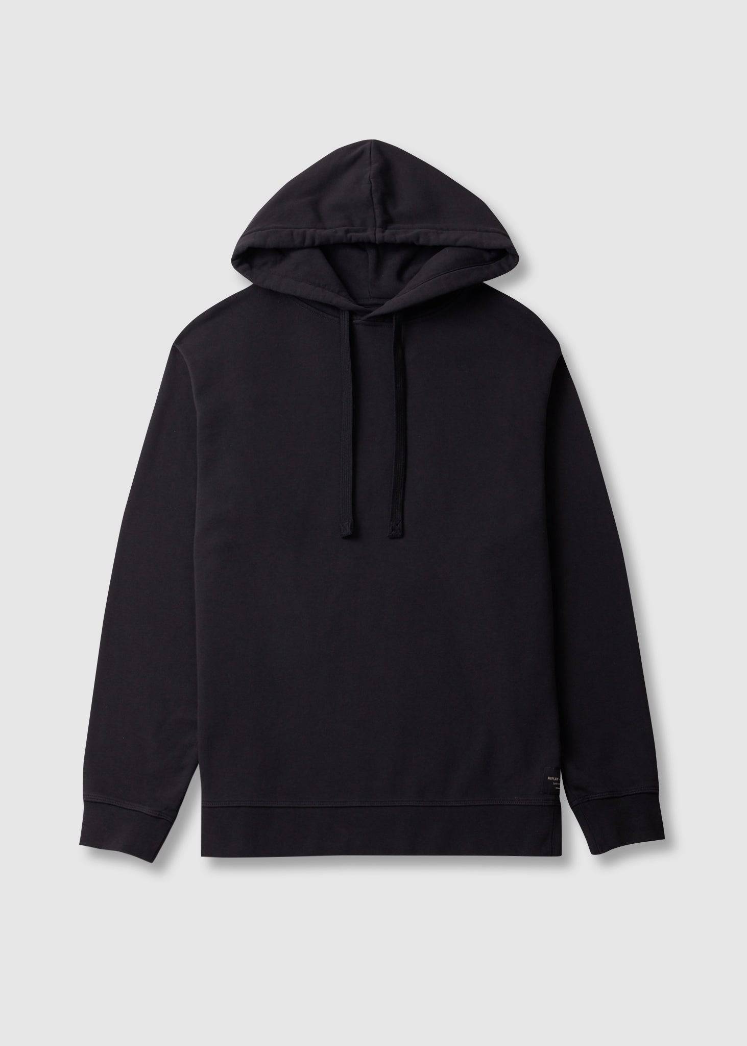 Image of Replay Mens Sartoriale Drawstring Hoodie In Blue Back