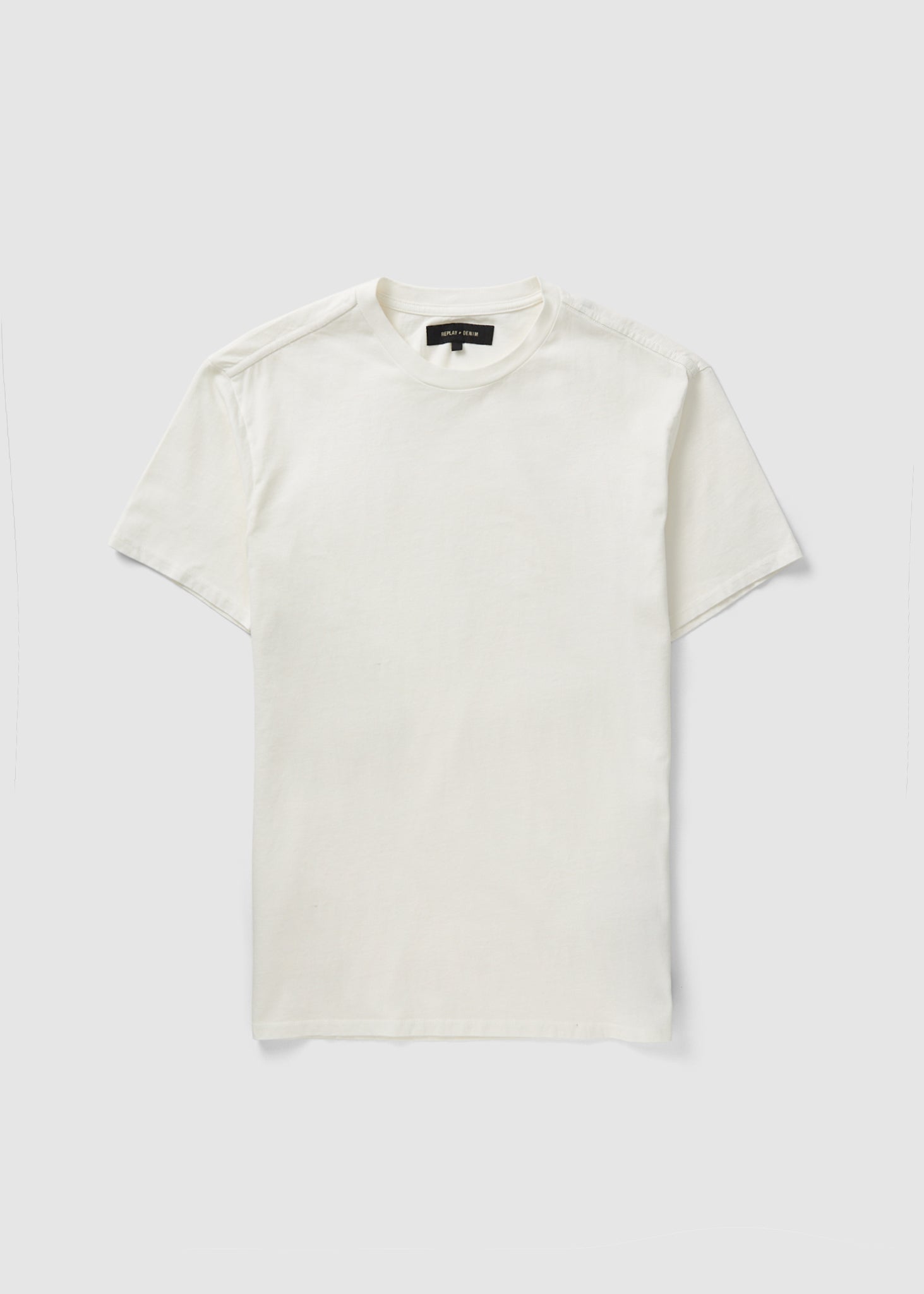 Image of Replay Mens Sartoriale Plain Crew Neck T-Shirt In Chalk