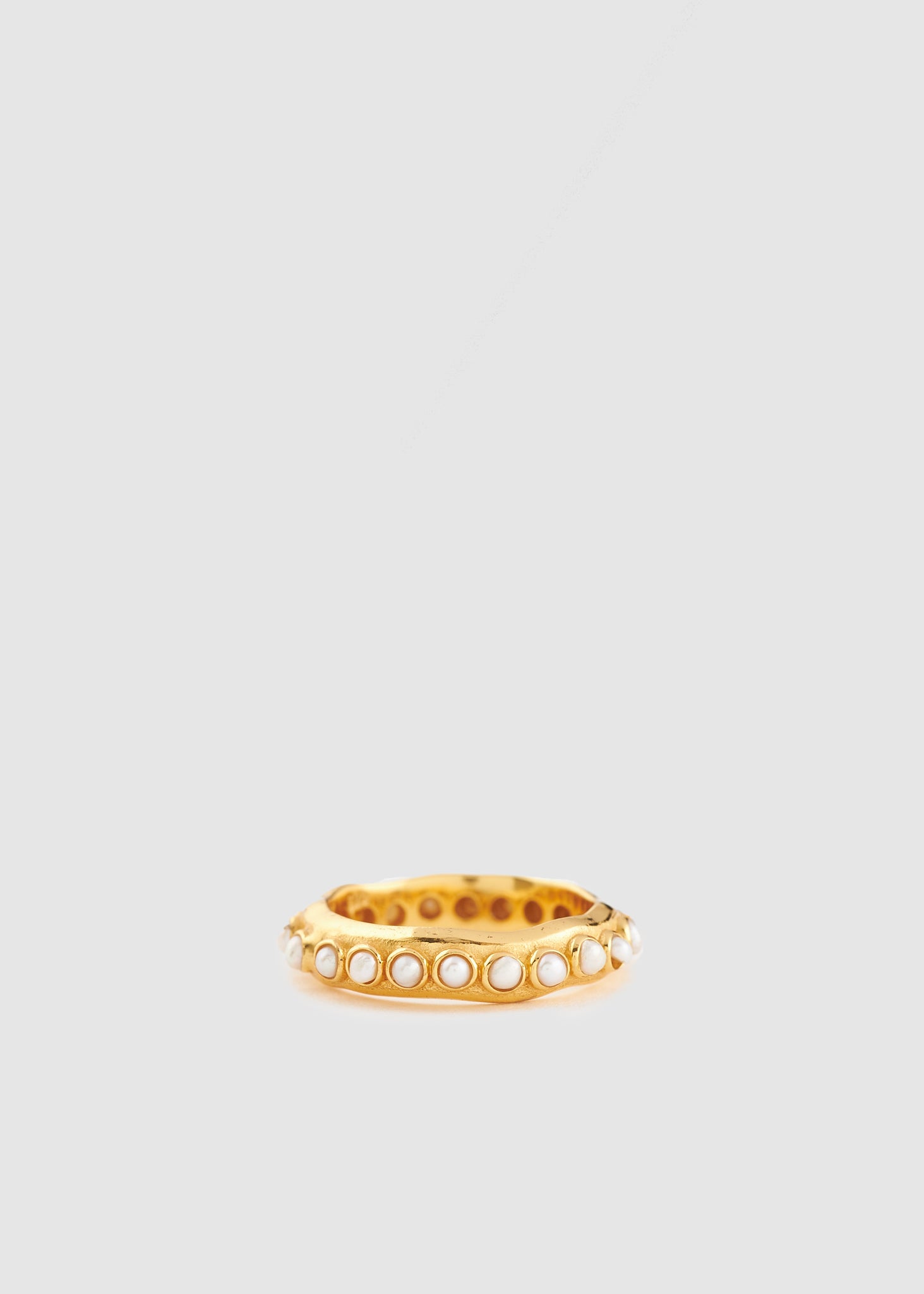 Shyla Womens Astri Mini Pearl And 22K Gold Plated Ring