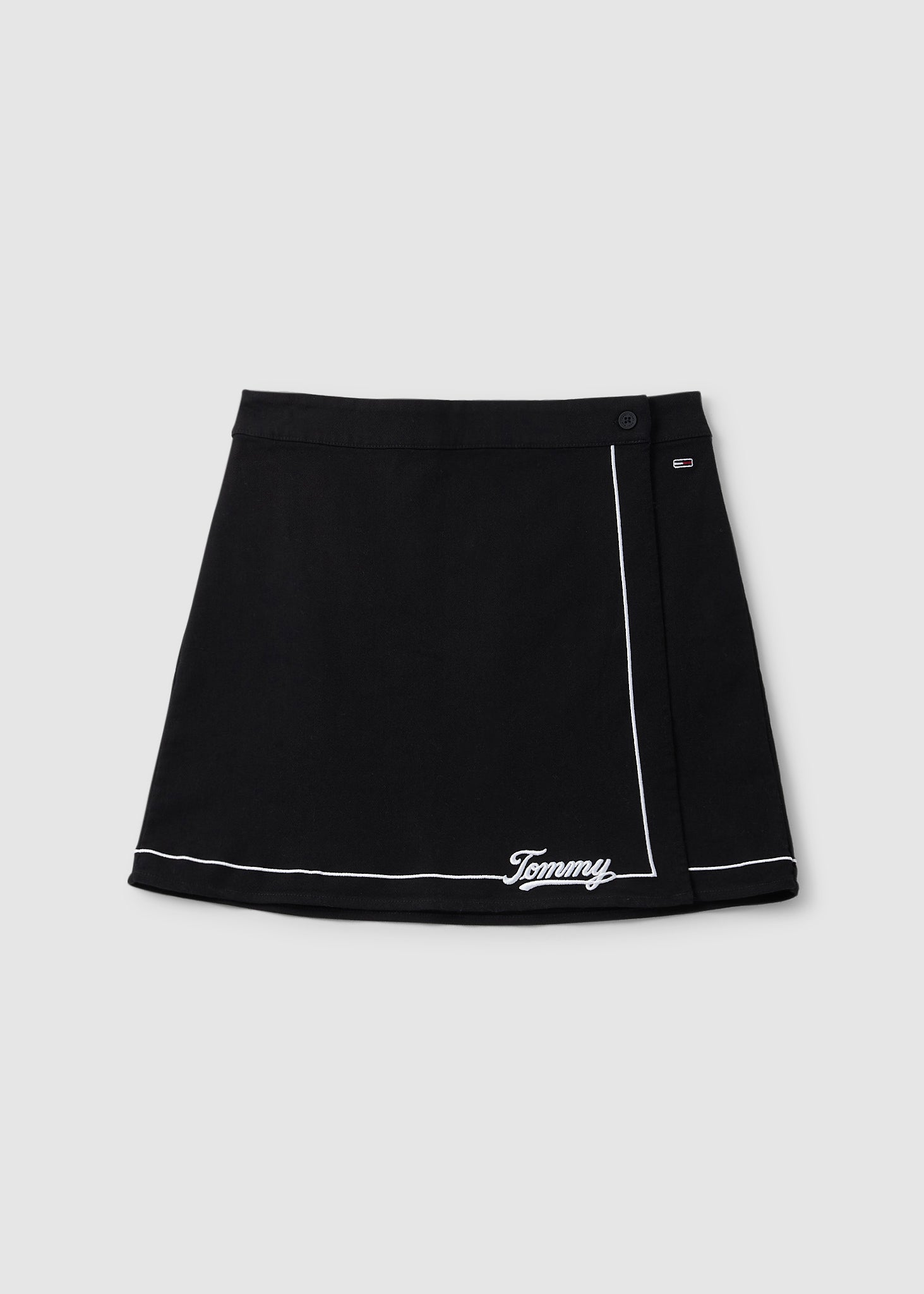 Image of Tommy Hilfiger Womens Baseball Wrap Mini Skirt In Black