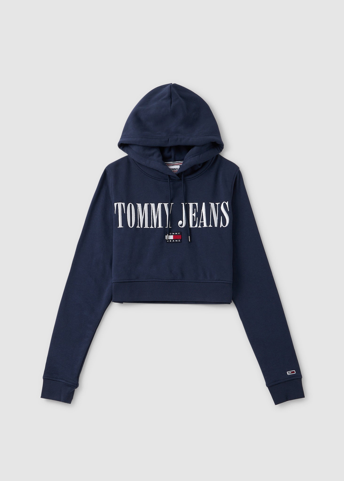 Image of Tommy Hilfiger Womens Crop Archive 2 Hoodie In Twilight Navy