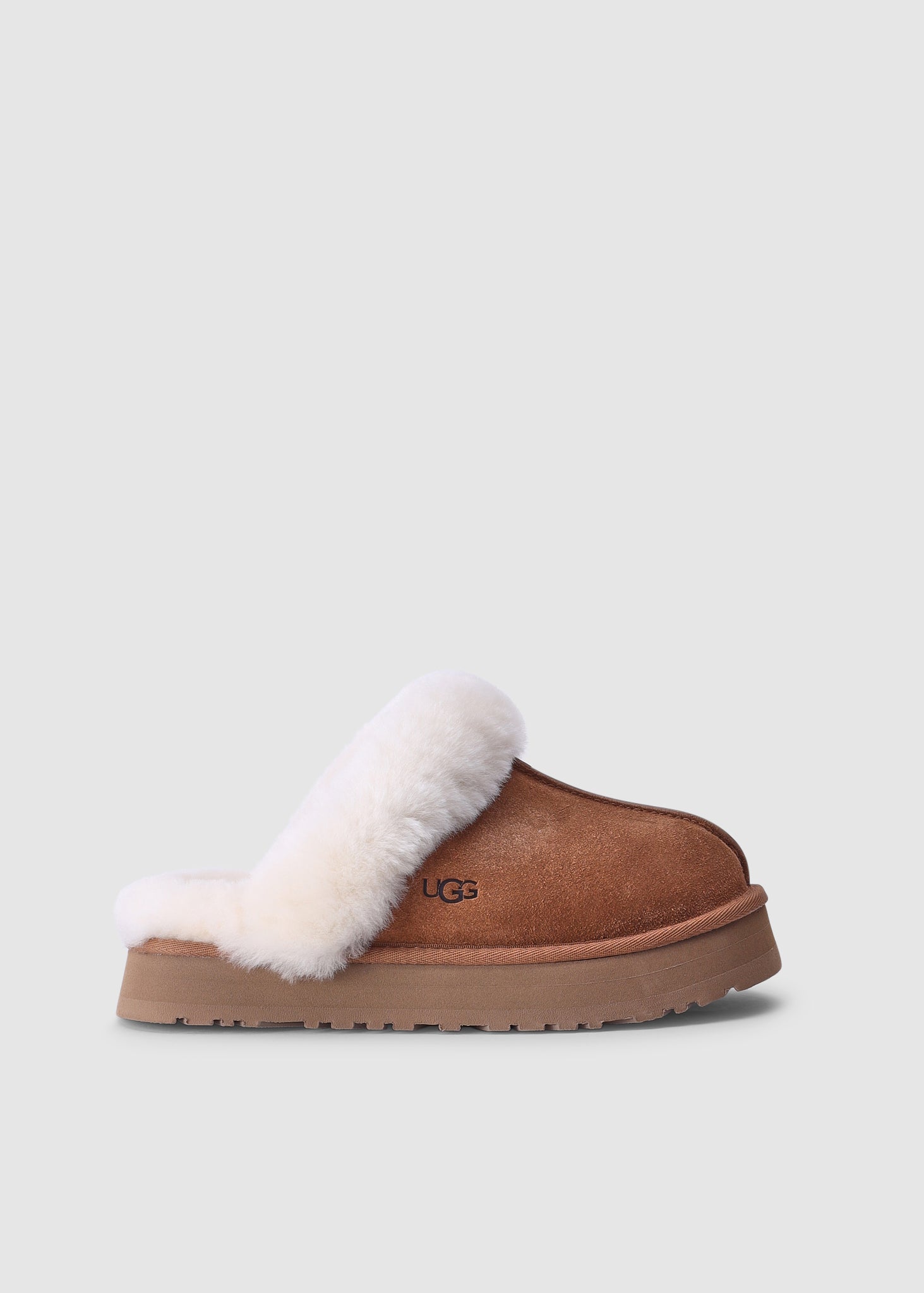 Ugg Womens Disquette Platform Slipper In Chestnut - Brown