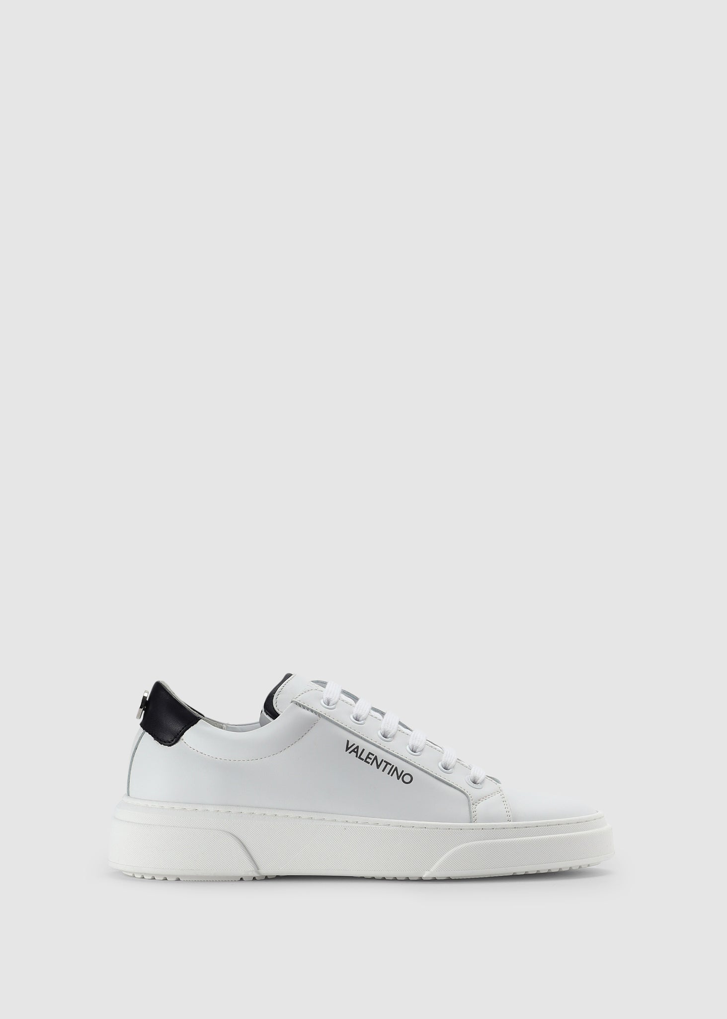 Image of Valentino Shoes Mens Stan Summer Lace Up Trainers In White/Black
