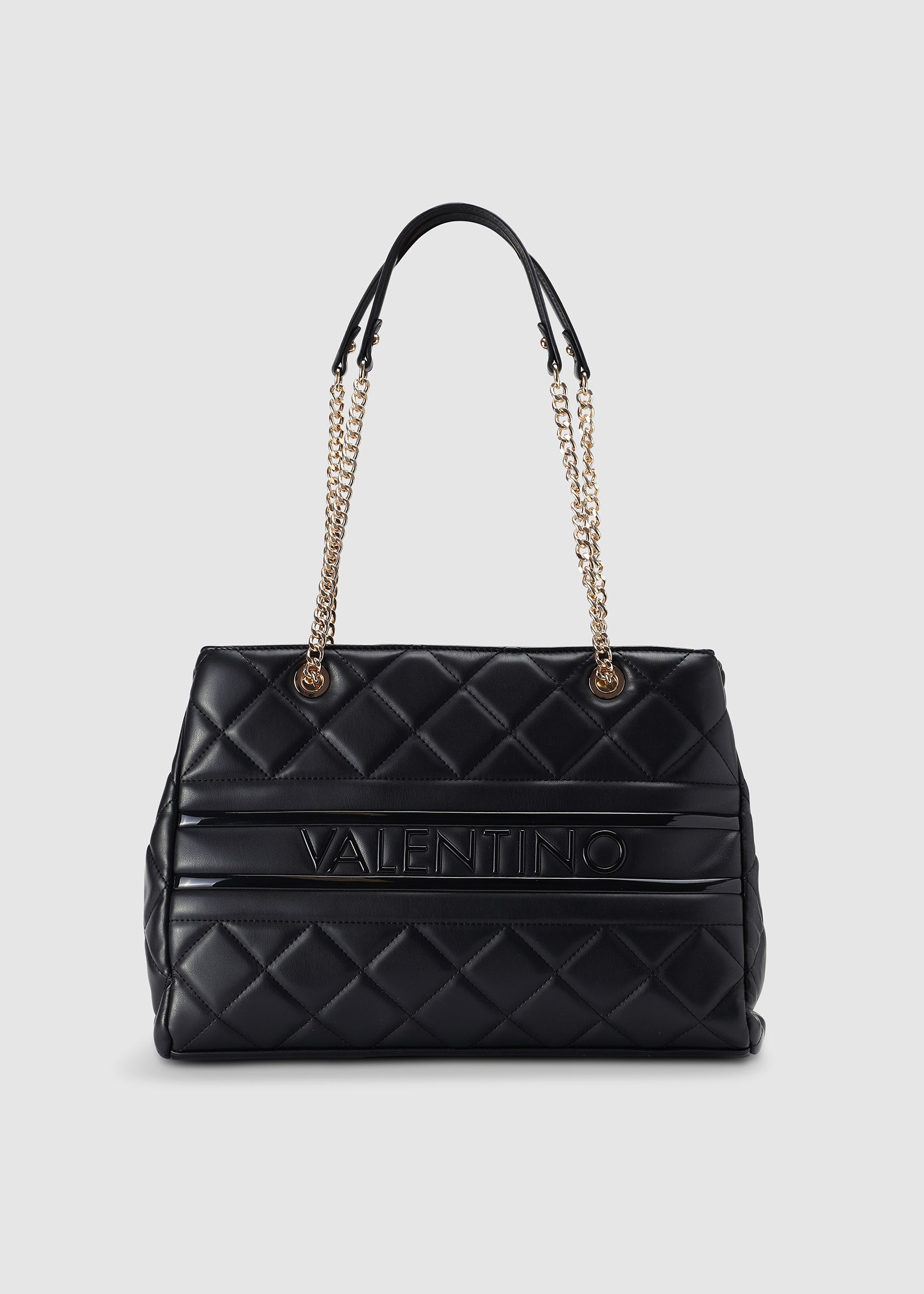 Image of Valentino Bags Womens Ada Quilted Large Shoulder Bag In Nero