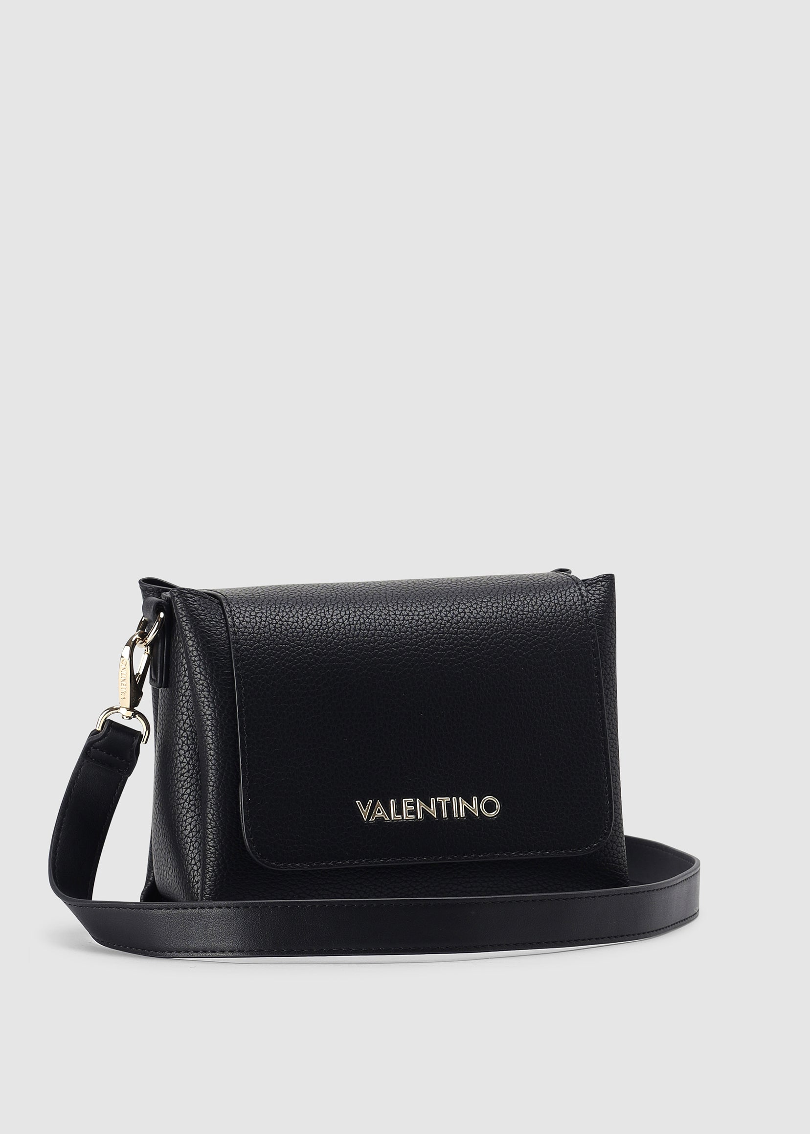 Valentino Bags Alexia metal logo strap cross body bag in white