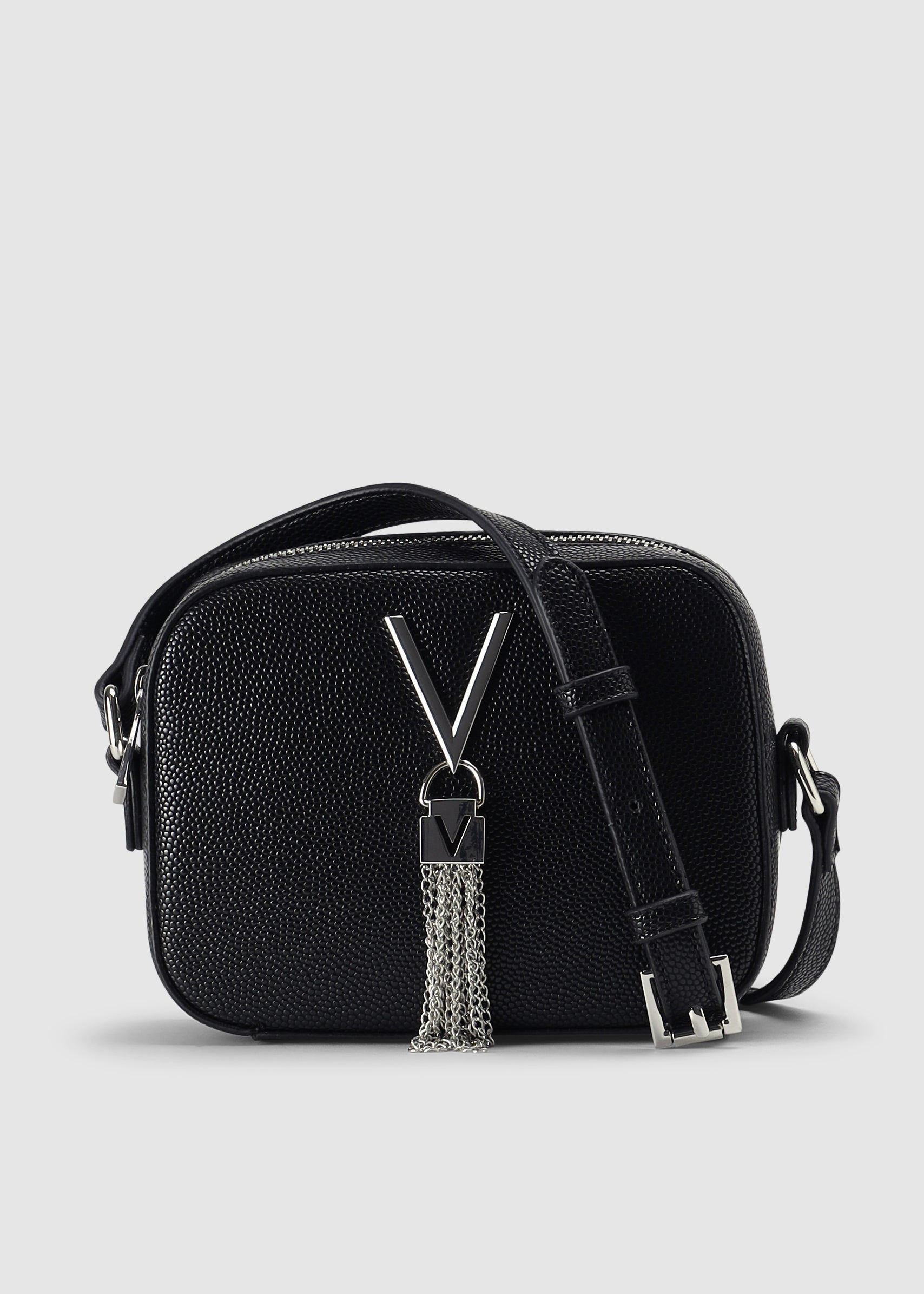 Valentino Bags Divina Black Pebbled Camera Bag