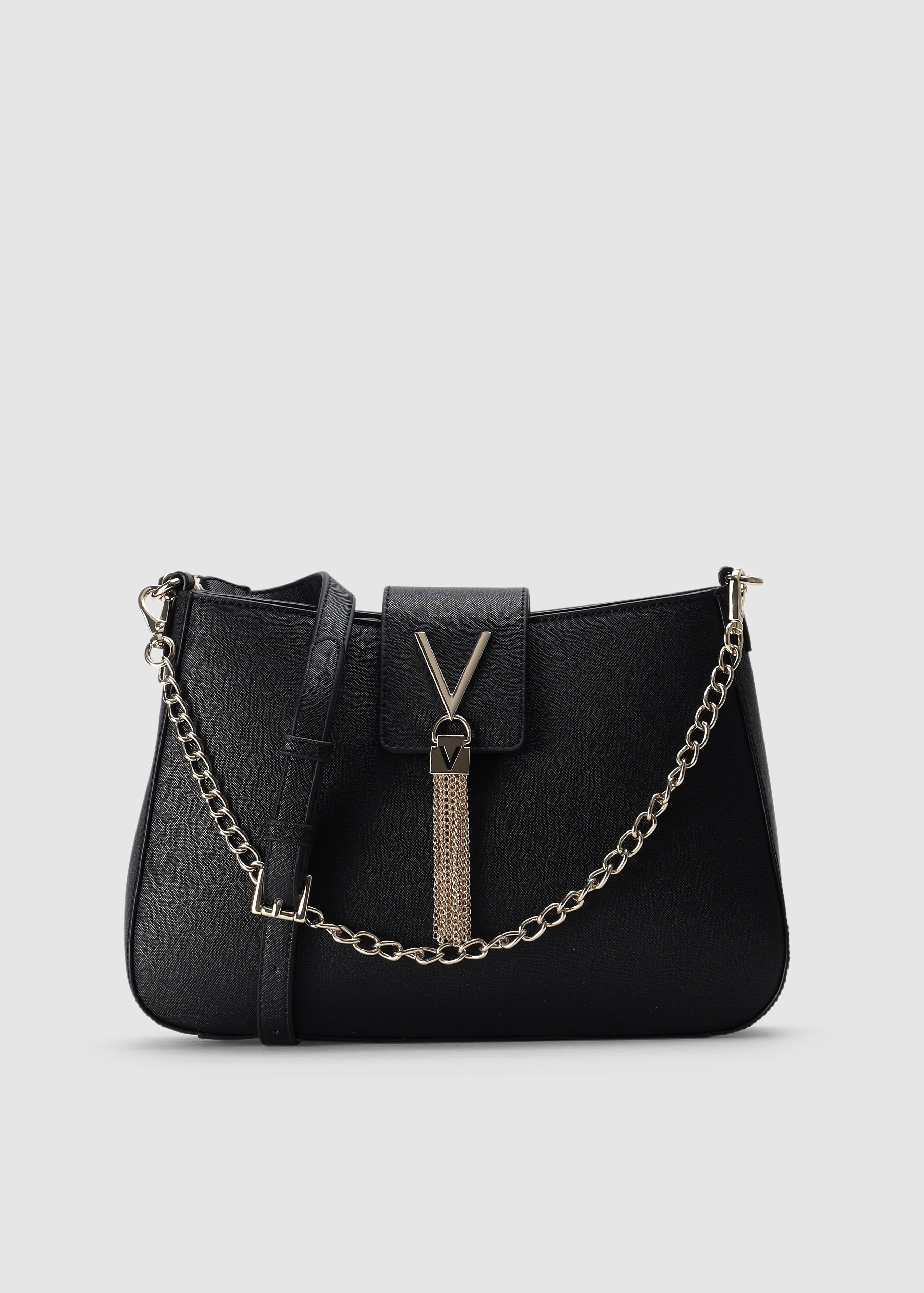 Valentino Bags Womens Divina Medium Shoulder Bag In Nero