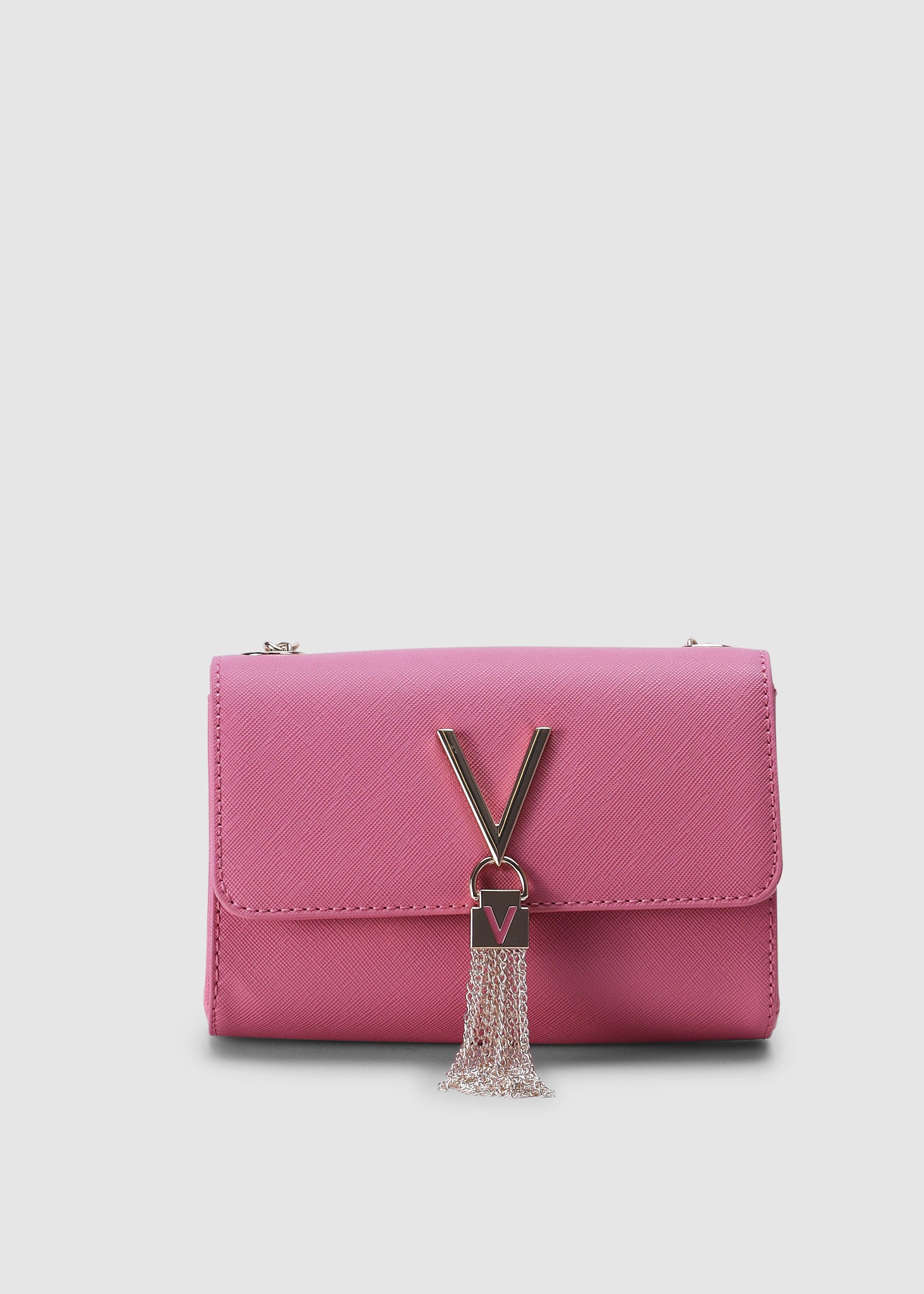 Valentino Bags Womens Divina Saffiano Mini Shoulder Bag In Pink