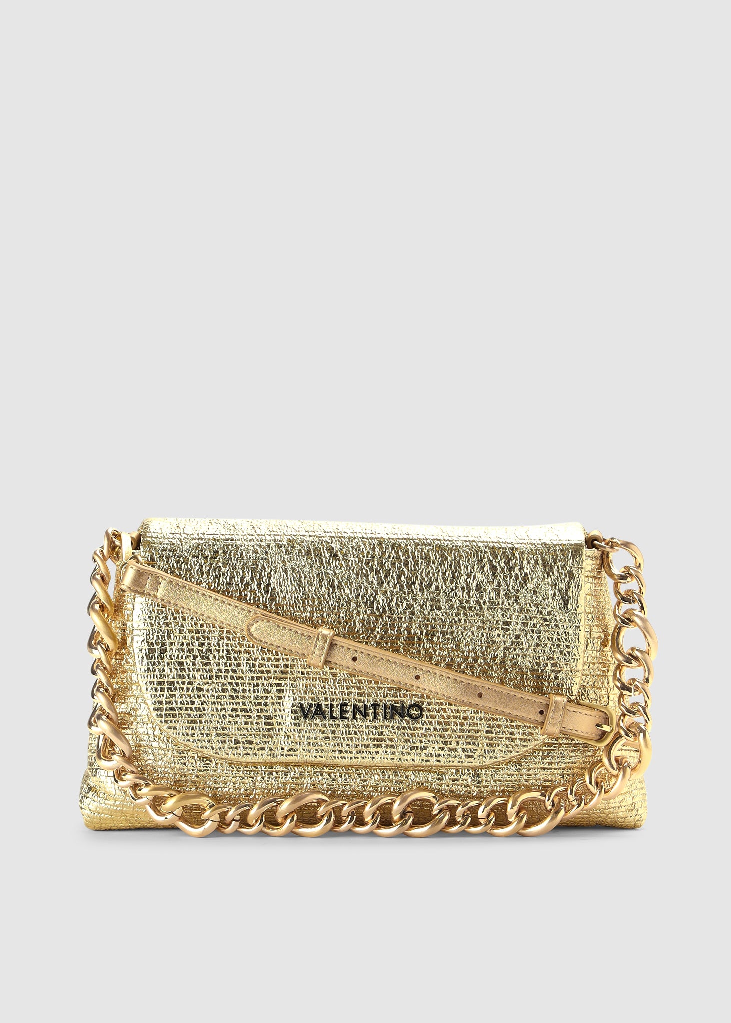 Valentino Bags Womens Friends Metallic Bag With Chain Strap