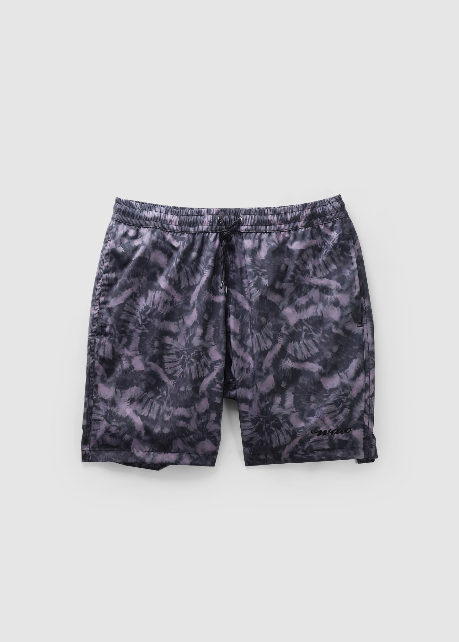 Image of Wax London Mens Noden Swim Shorts In Hydra Tie-Dye Black Purple