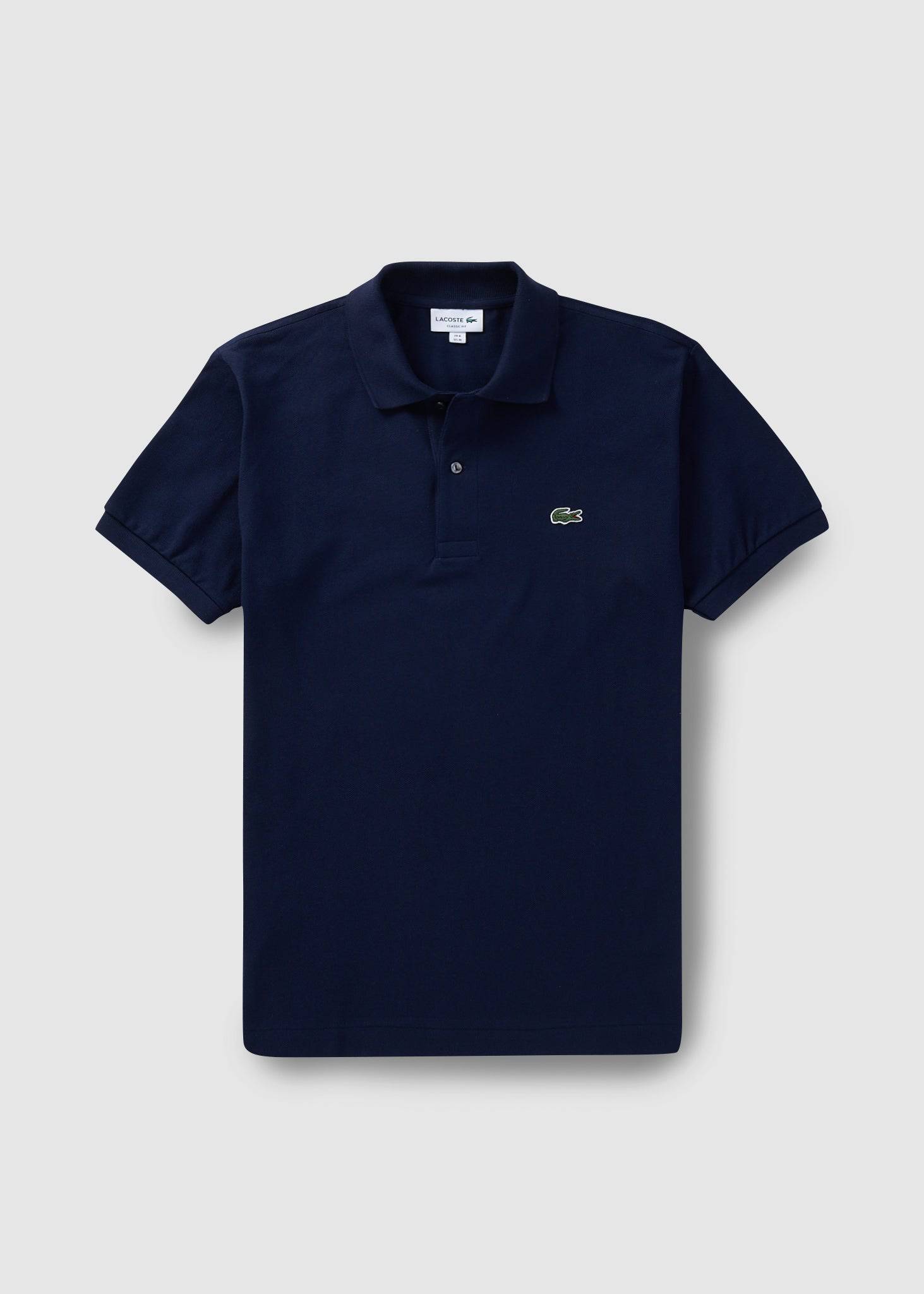 Image of Lacoste Mens Classic Pique Polo Shirt In Navy