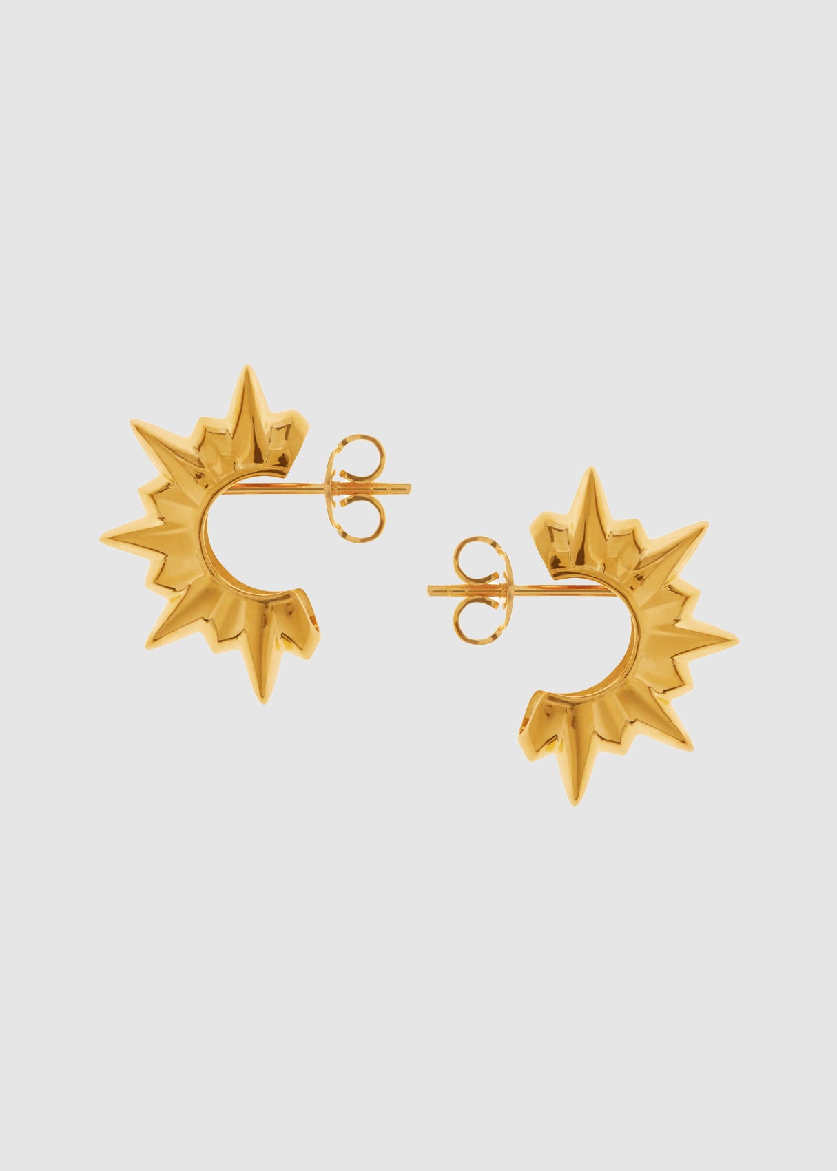 Image of Misho Womens Mini Sun 22Ct Gold Plated Studs In Gold