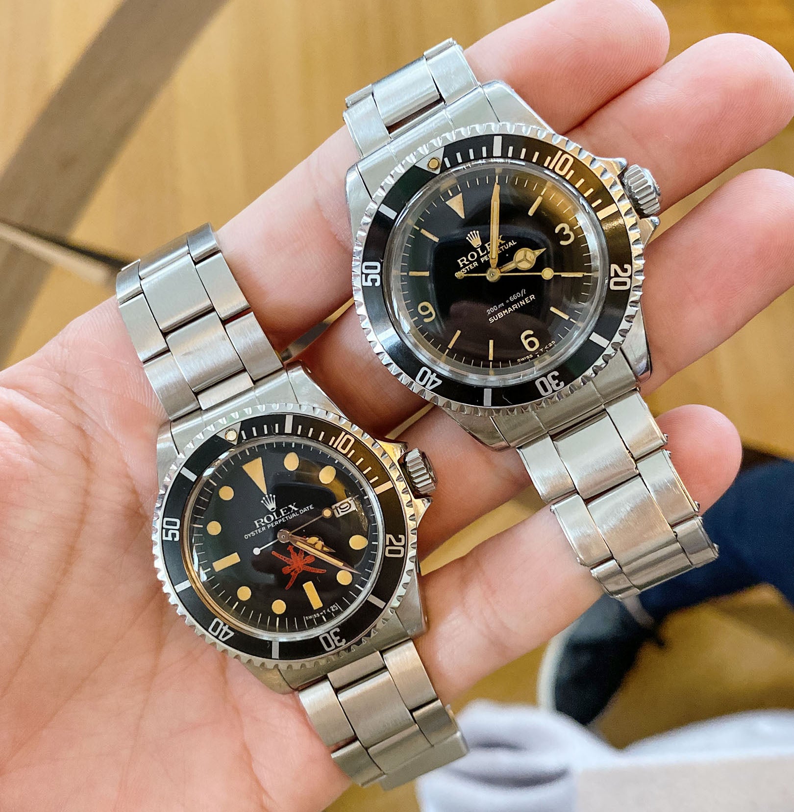 Rolex 1665 Omani Khanjar Dial Seadweller and Rolex 5513 gilt 3-6-9 dial Submariner