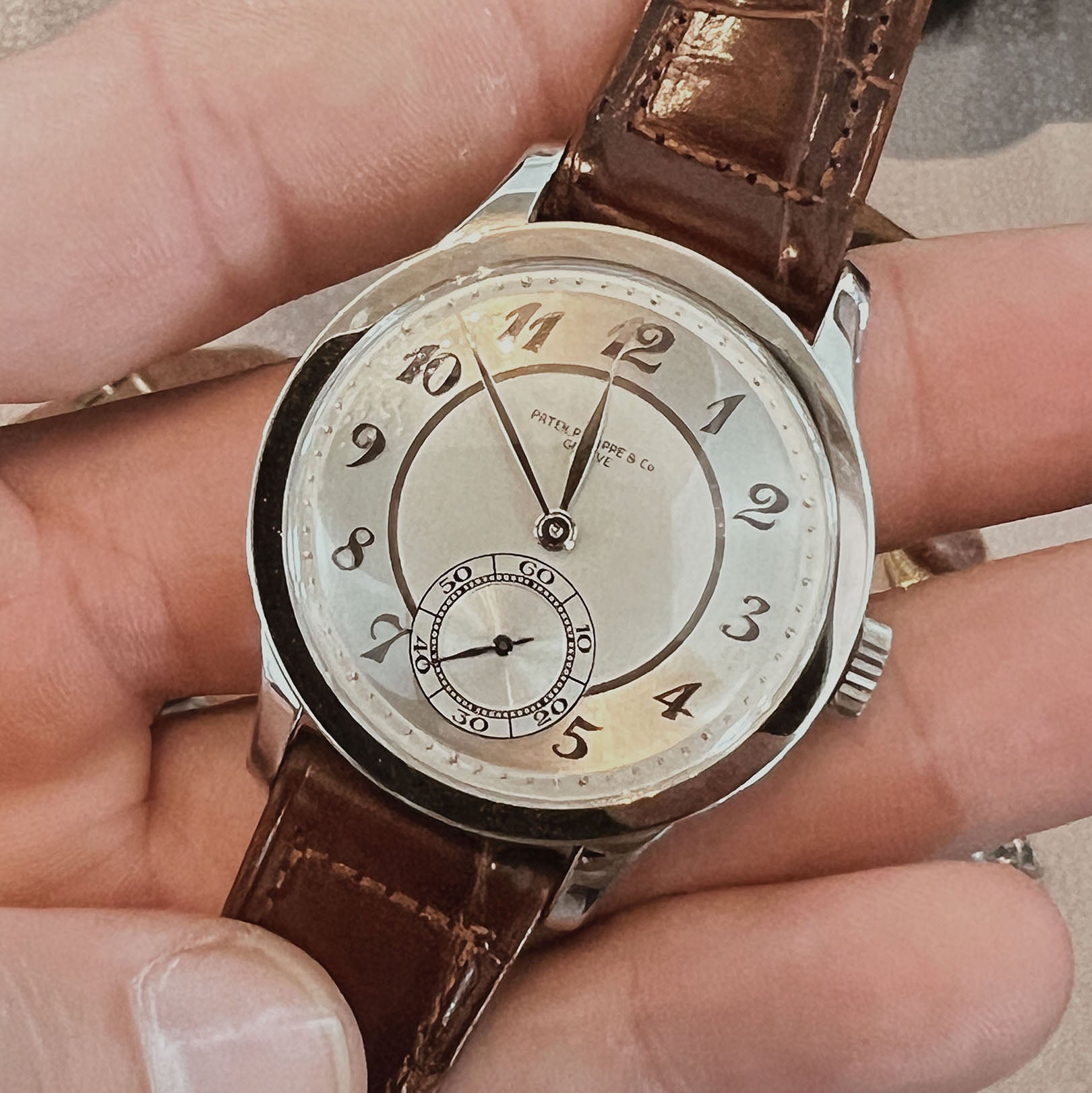 Patek Philippe 570 Steel case and Breguet numerals, very rare, Rolliefest 2023