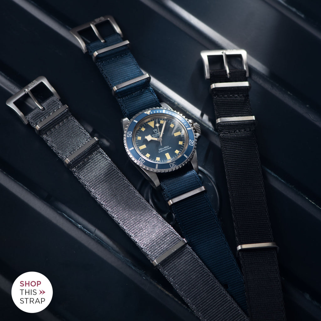 Deluxe Nylon Nato Watch Strap Navy Blue