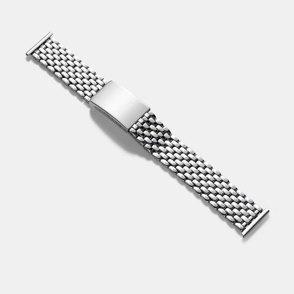 Beads Of Rice Matte Finish Straight End Link Steel Watch Bracelet – Bulang  and Sons EU