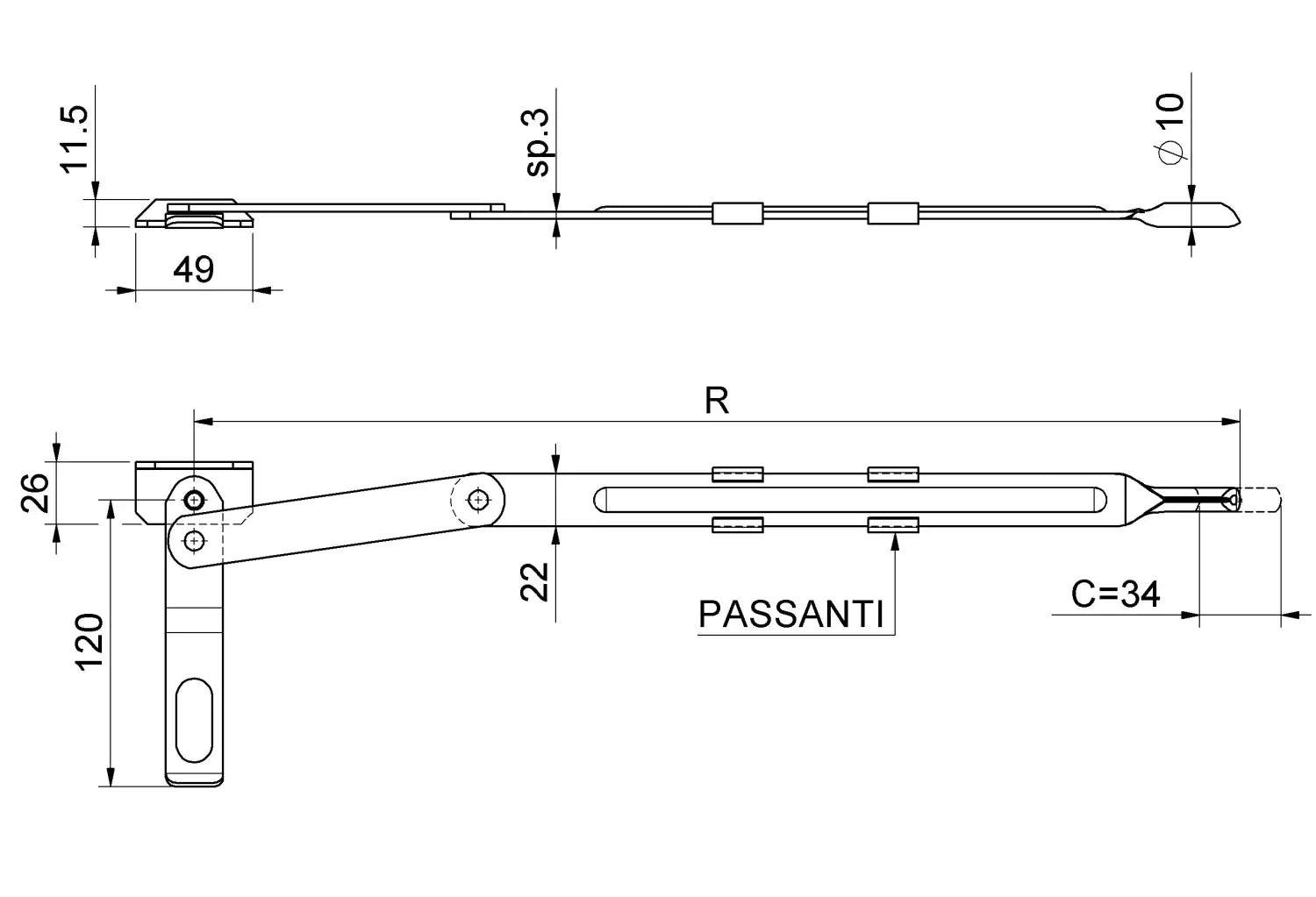 Paletto A Leva Per Cancelli Zincato 305.350