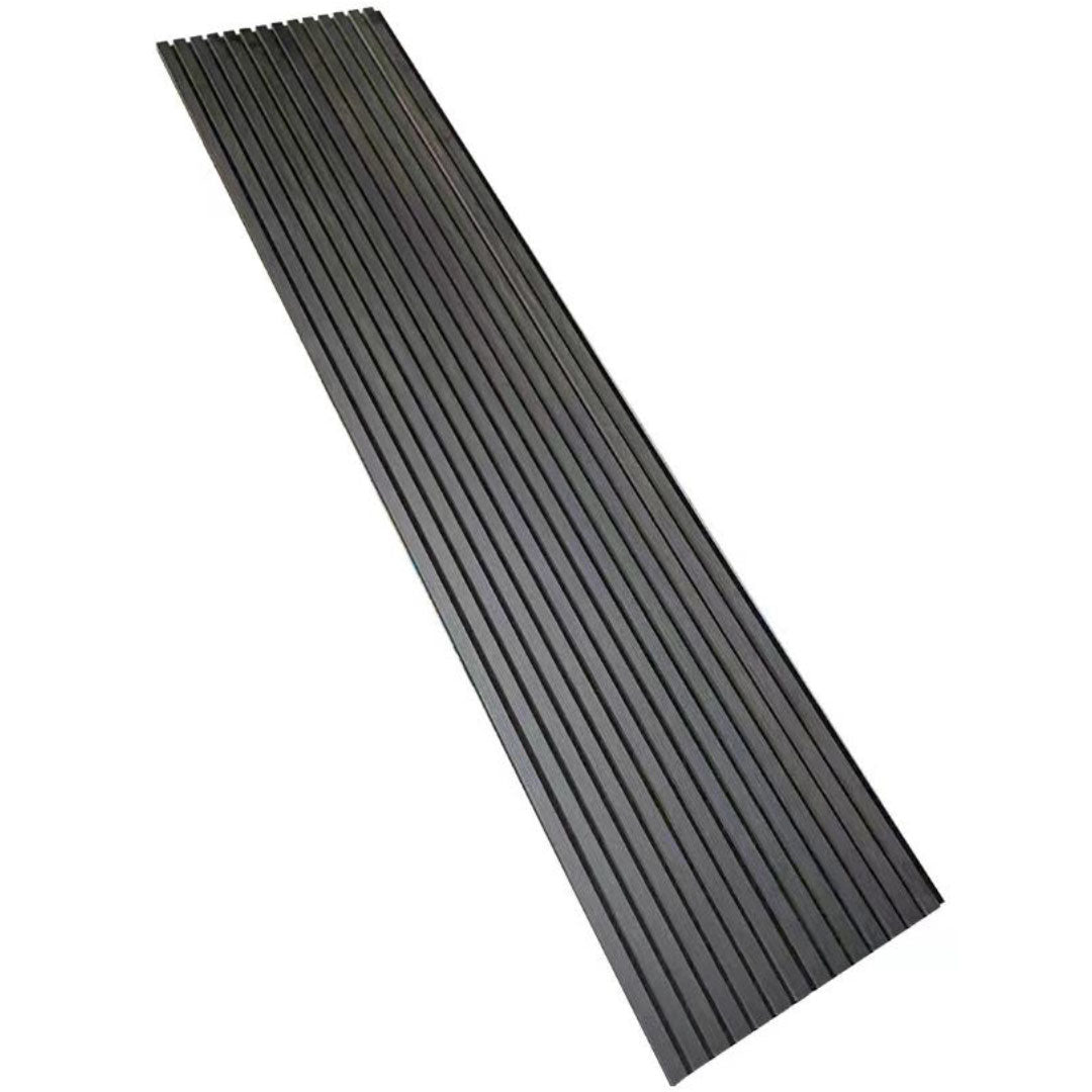 A slatted wooden acoustic panel
