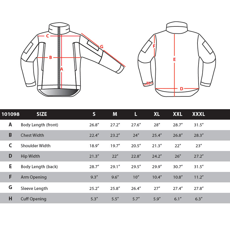 condor outdoor 101098 element softshell jacket size chart. the jacket is designed with performance, mobility, warmth, comfort, breathability, and is for tactical, hiking, camping, training, all-purpose