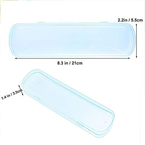 LAAT Portable Toothbrush Storage Box Toothbrush Holder Toothpaste Case for Travel Home Outdoor-Plastic (Blue)
