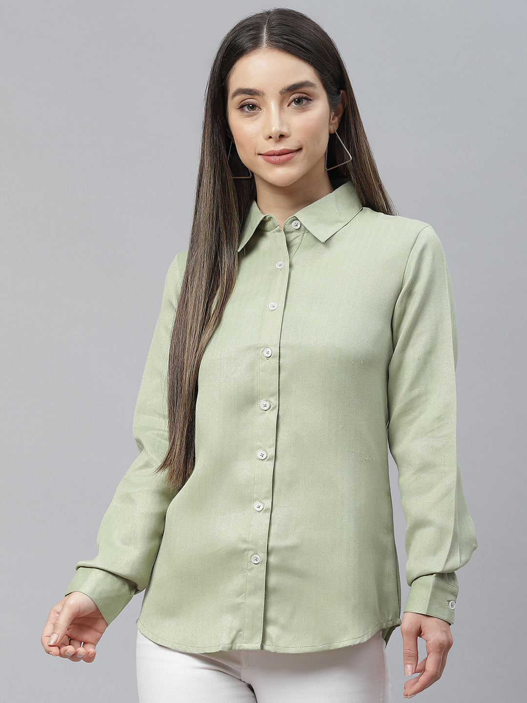 Cottinfab Women Sage Green Formal Shirt – Dss Cottinfab Ltd