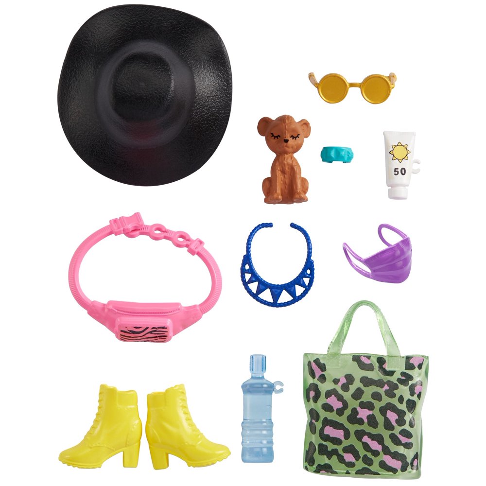 Barbie Accessories Wildlife-Inspired Pack with 11 Storytelling Pieces for Barbie Dolls, Including a Baby Lion Cubs GRC14
