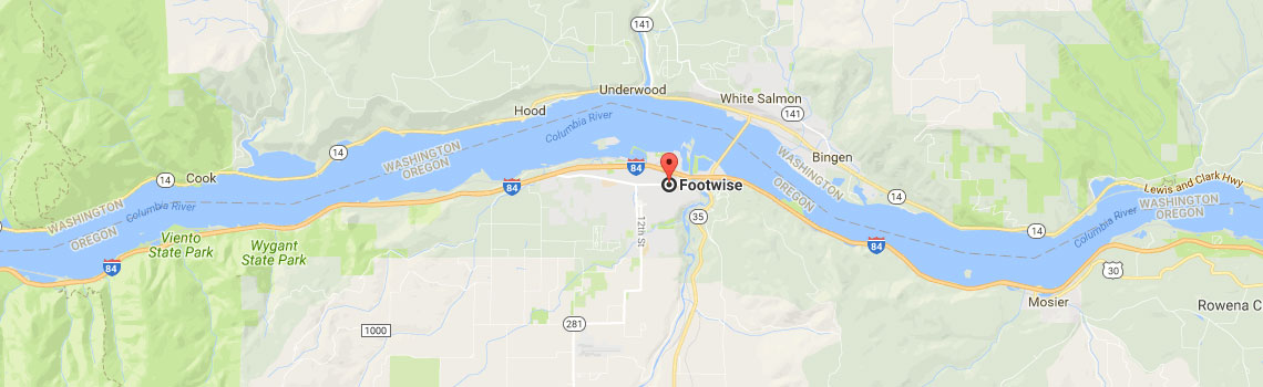 Map to the Footwise Hood River store