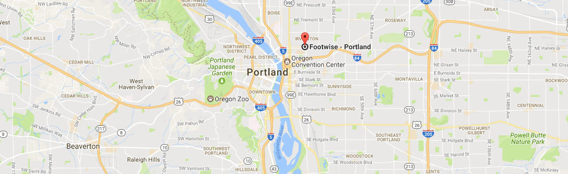 Map to the Footwise store in Portland Oregon