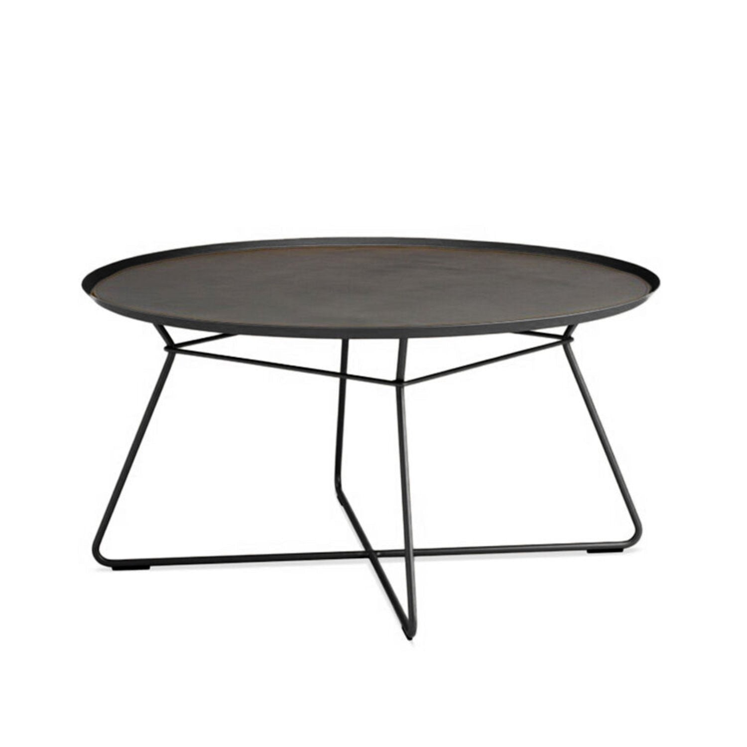 freifrau | leya coffee table with leather inlay | extra large ebony