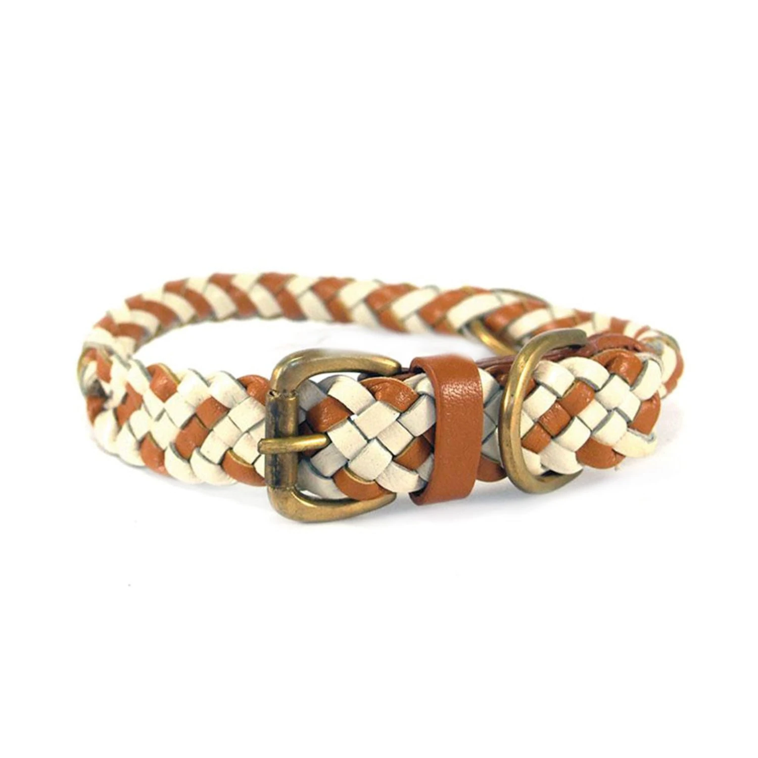 Extra Large Georgie Paws Tonto Dog Collar in Tan + Chalk - LC