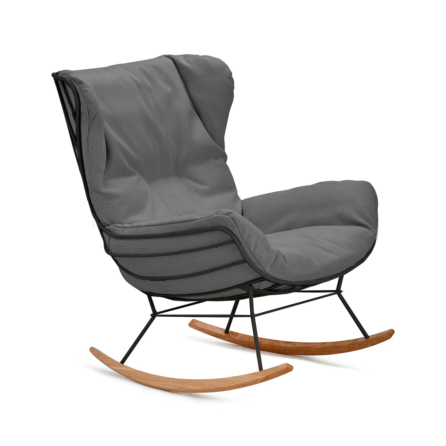 freifrau | leyasol outdoor wingback rocking chair | lopi ash + black f ...