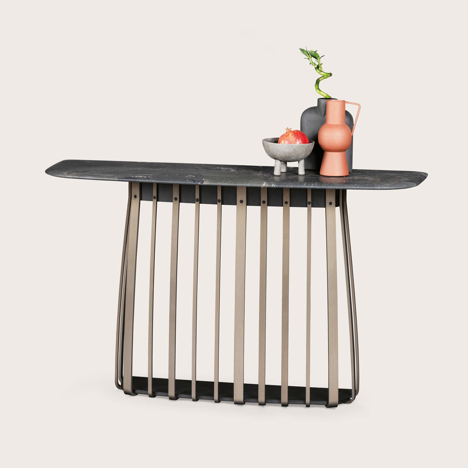 janua | bc 10 basket console table | smoked oak + black base - Image 8