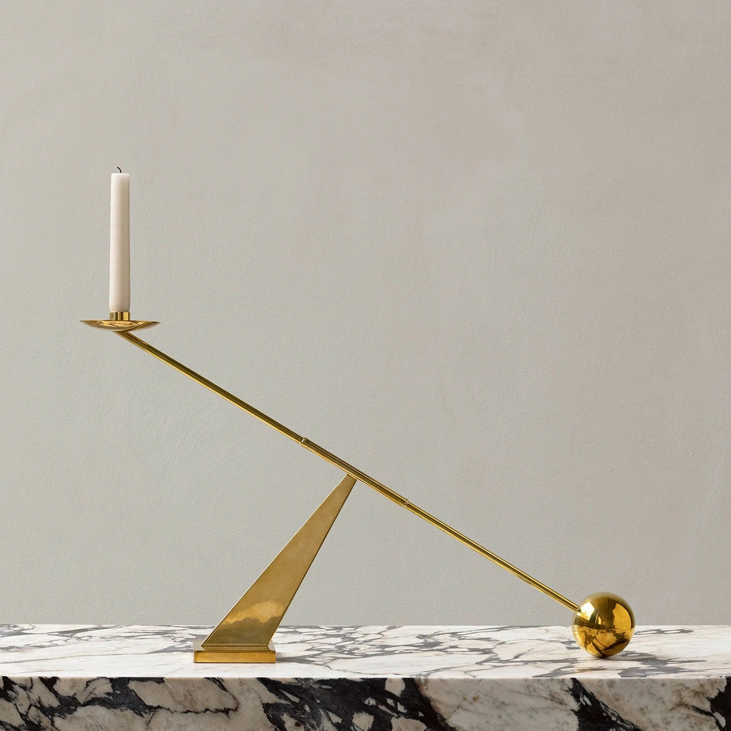 menu | interconnect candle holder | polished brass