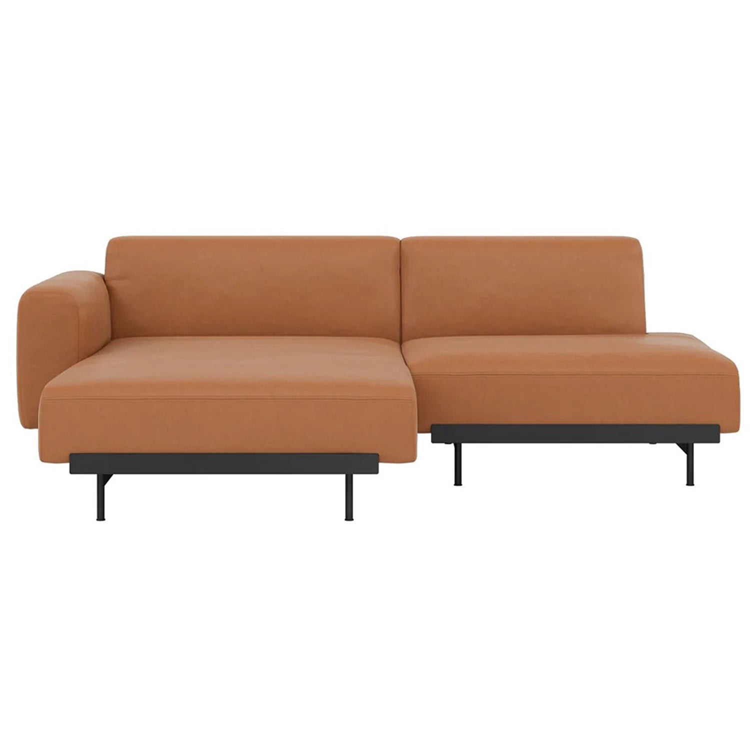 muuto | in situ modular sofa | 2 seater config 6 | easy leather cognac