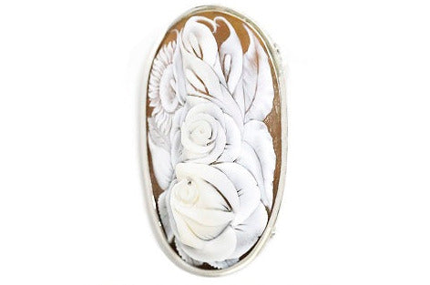 Antonio Coto] K18 Shell Cameo Pendant Top and Brooch (No.47088