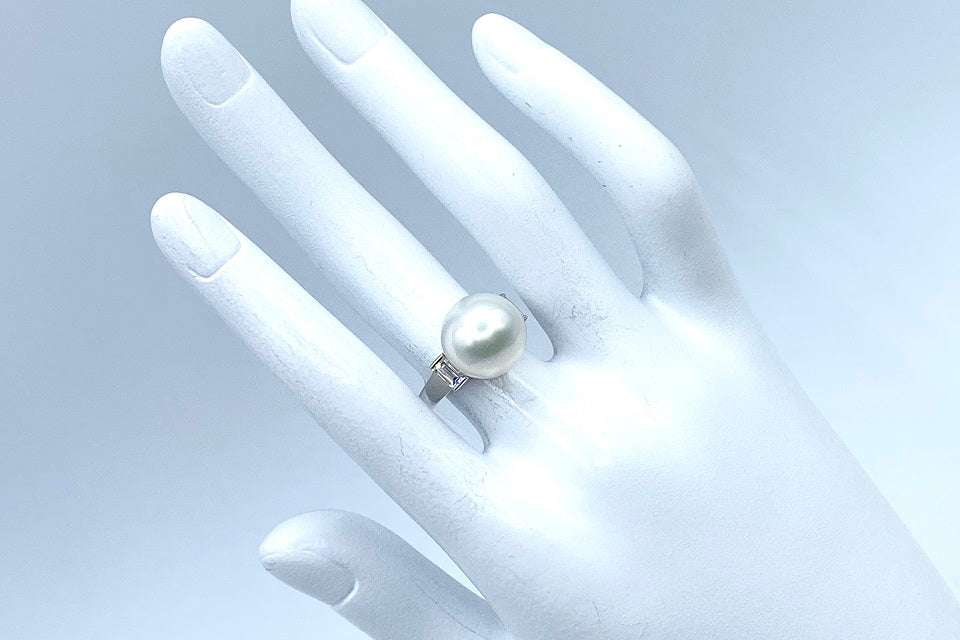 MIKIMOTO Pt950パール×ダイヤリング アクセサリー リング アクセサリー