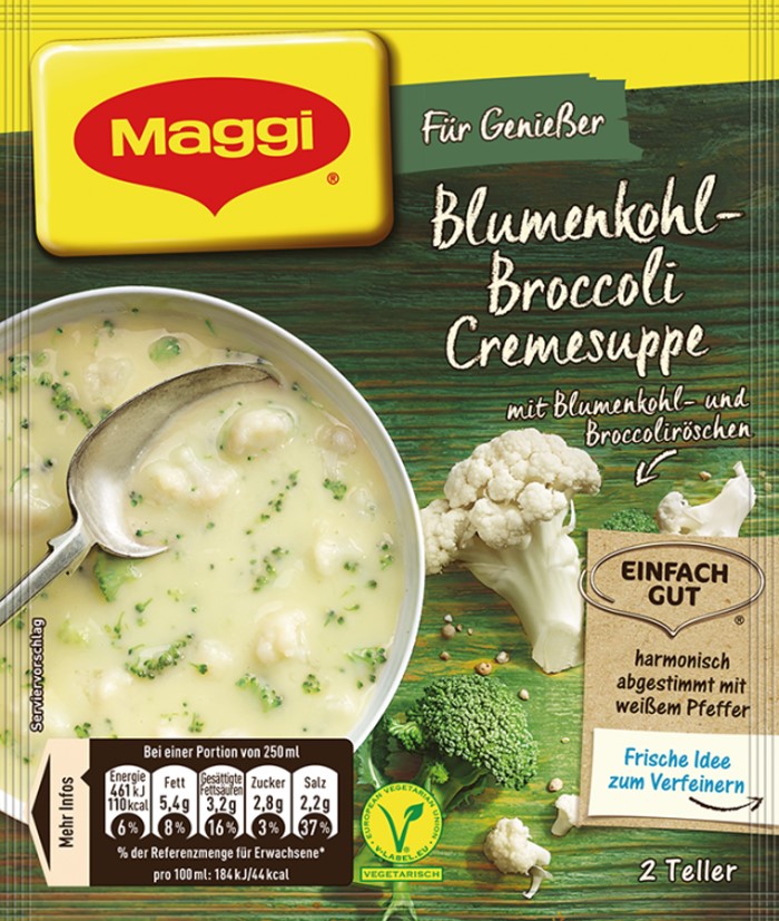 Maggi Für Genießer Blumenkohl-Broccoli Cremesuppe ergibt 0,5 Liter ...