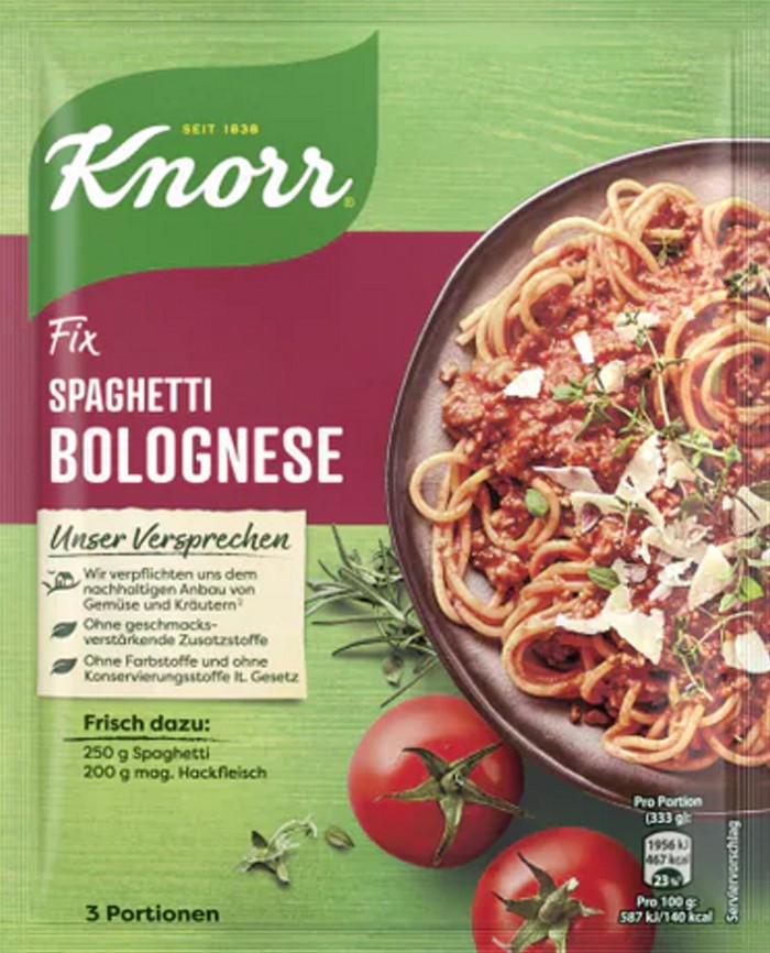 Knorr Fix for Spaghetti Bolognese 38g /  – Saksan merkit