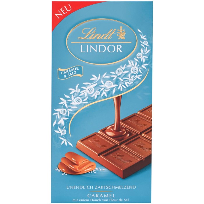 Lindt Lindor Barra de Chocolate ao Leite com Caramelo e Sal 100g / 3.52oz –  Marcas da Alemanha