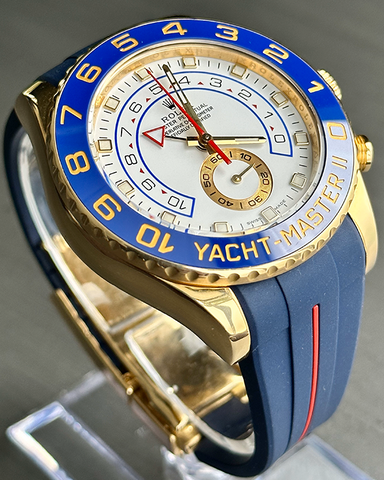 Rolex Yacht-Master II Yellow Gold 44mm White Dial Blue Ceramic Bezel 2022  NEW
