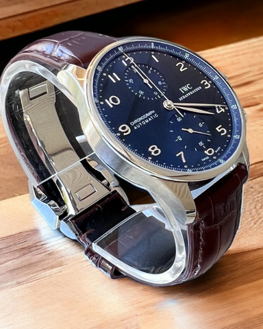 2018 IWC Portugieser Chronograph Steel Blue Dial IW371491 Grailzee