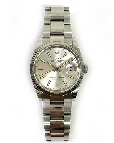 Datejust 36 36mm Oyster Bracelet Oystersteel and White Gold with Brigh –  TPT Timepiece Trading
