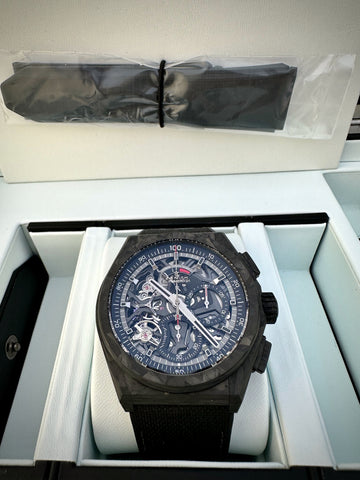 Zenith Defy Black Carbon Automatic Skeleton Dial Men's Watch  10.9000.9004/96.R921 