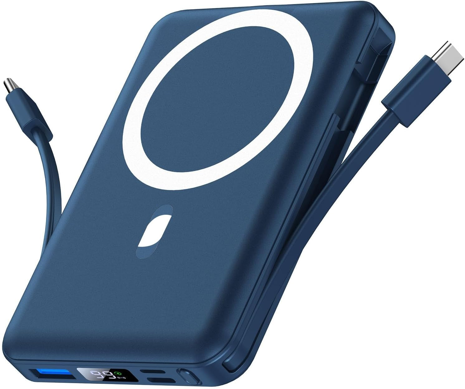 for Magsafe Battery Pack - 10000Mah Portable Charger for Mag-Safe 22.5W PD Fast Charging with Built-In Cables LED Display, Magnetic Power Bank for Iphone 16/15/14/13/12/Pro/Mini/Pro Max
