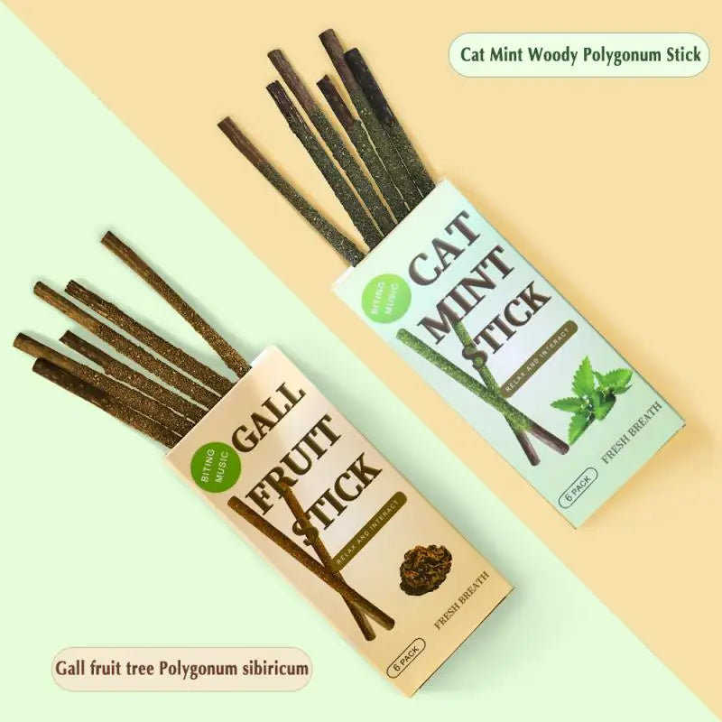 6 Sticks Per Box Cat Chews Products All Natural Catnip Sticks Wood Tengo Molar Sticks Teeth Cleaning Cat Sticks For Cats