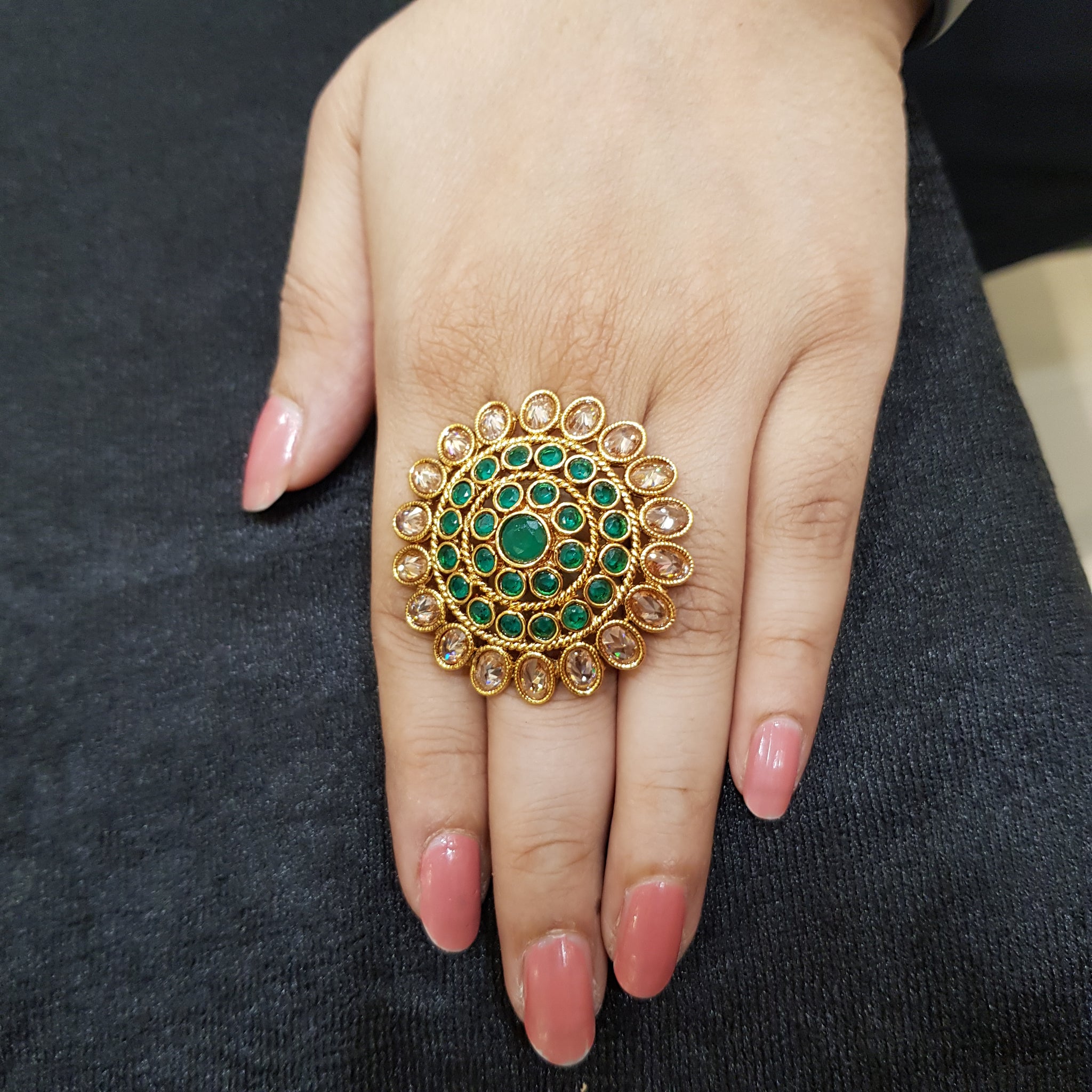 Buy Tricolored Designer Ring Party Wear Online at Best Price | Cbazaar